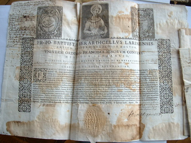 Brevets d'admission dans les trois ordres franciscains. – vue 7